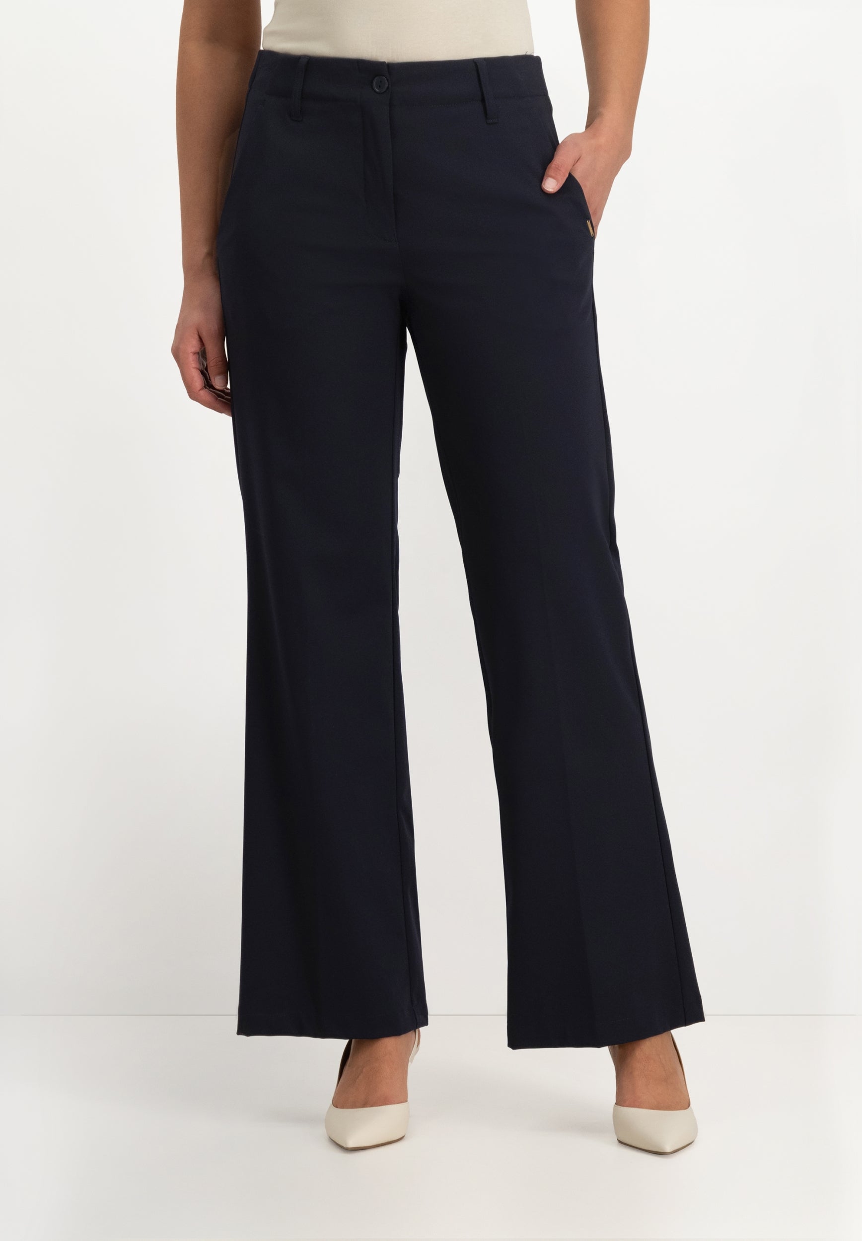 Jessie Wide Leg Broek | Midnight Blue