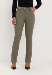 Kora Coloured Straight Broek | Mud Green