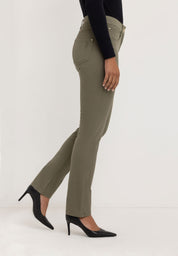Kora Coloured Straight Broek | Mud Green