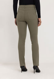 Kora Coloured Straight Broek | Mud Green